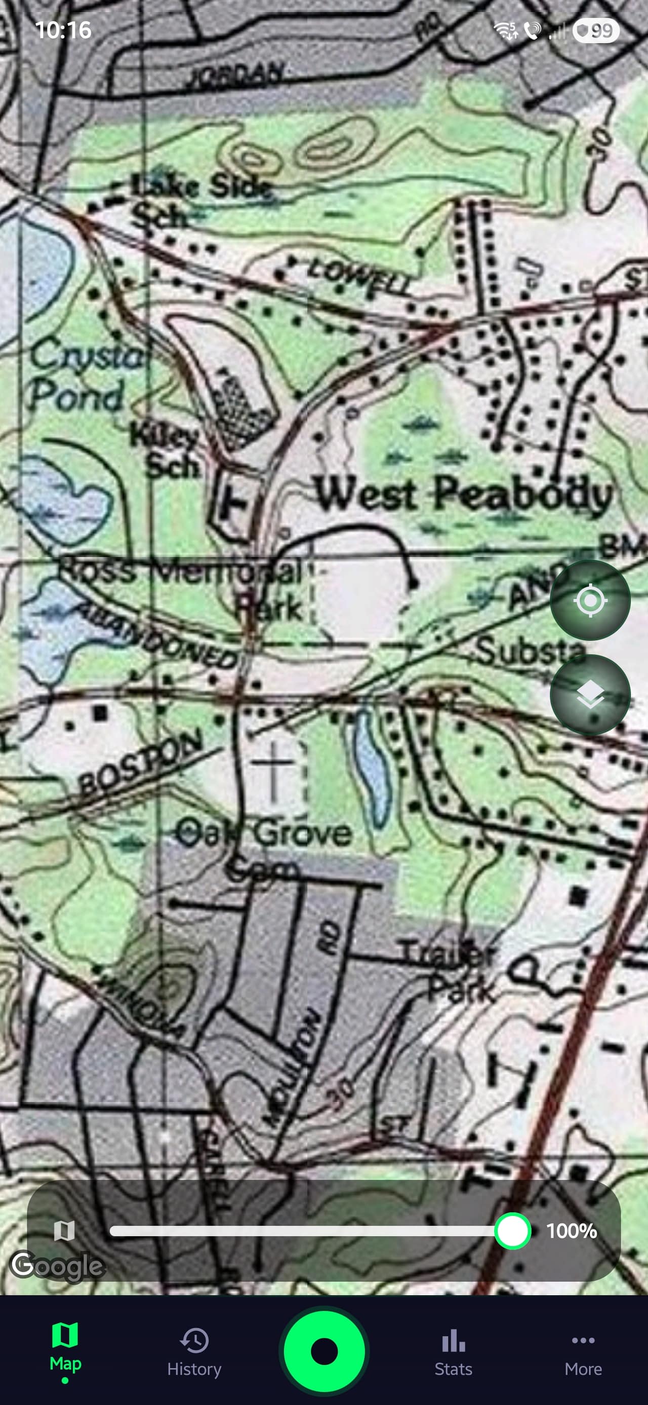 USGS historical topographic map overlay
