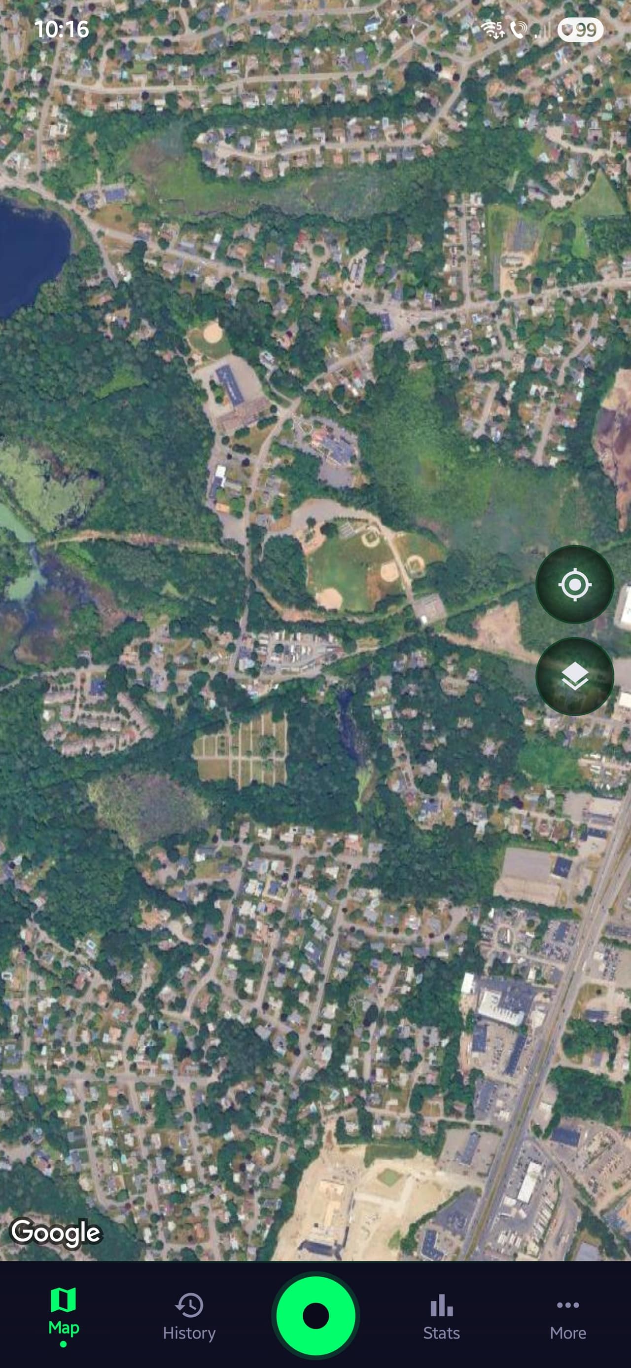 Modern satellite aerial view