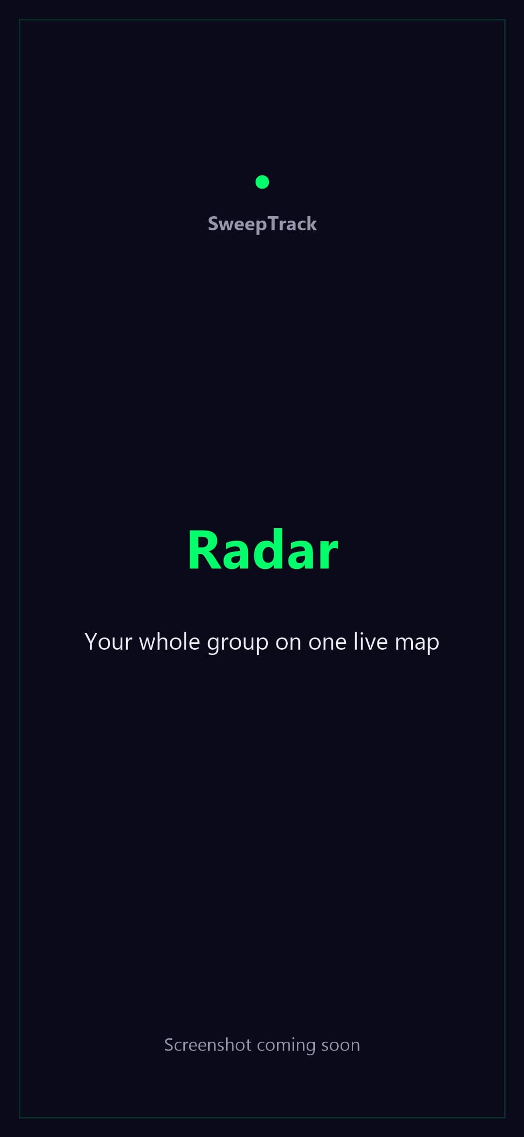 Radar live group map showing the whole detecting party's positions in real time with names and heading arrows